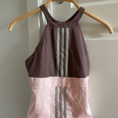 Adidas haltertopp i rosa/brun, str. XS