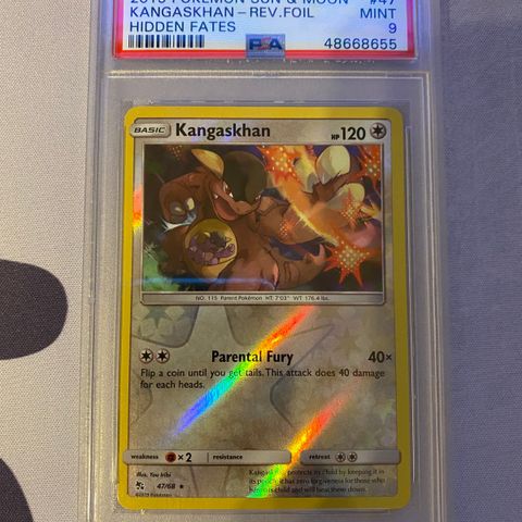 Kangaskhan PSA 9 Hidden Fates