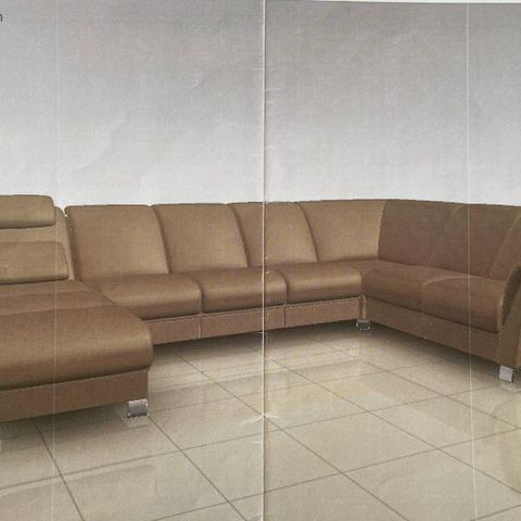 Ekornes E40 sofagruppe med sjeselong i hud