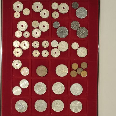 Norske mynter, diverse mynter selges samlet