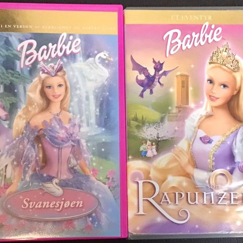 Barbie som Rapunzel & Barbie Svanesjøen Vhs 🔥begge som ny!!