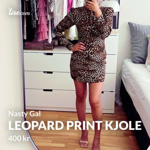 Nasty Gal Leopard print minikjole str xs/34