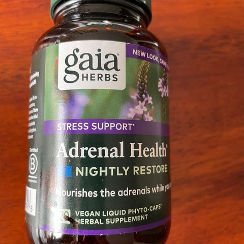 Adrenal Health Nightly Restore. Støtte for utmattelse, mot stress, dårlig søvn.