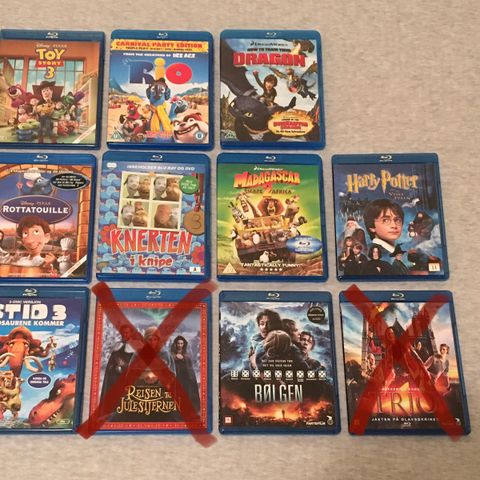 Diverse barnefilmer Blu-ray