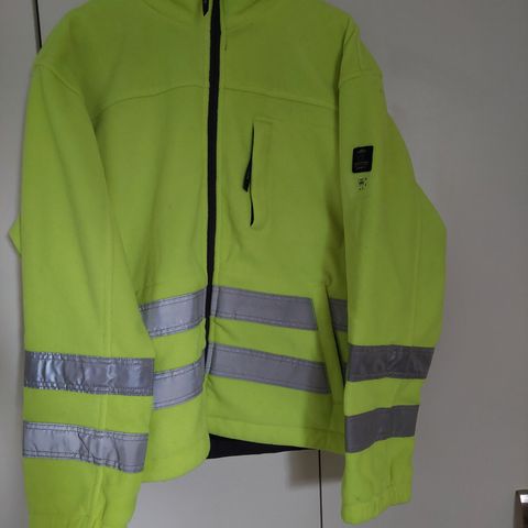 Fleece arbeidsjakke,  med refleks -Gul  str XL