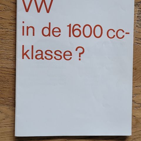 Brosjyre VW T3 1600 A, 1600 L, 1600 A Variant, 1600 L Variant, 1600 TL 1967