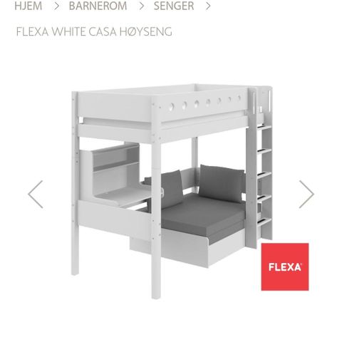 Flexa White seng med pult, sofá som gjøres til seng