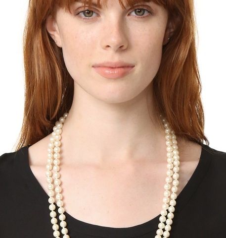 Ubrukt Kate Spade New York lang perle halskjede