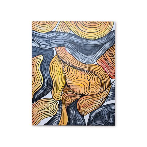 Paths of Orange Bloom | 100x80 akryl maleri