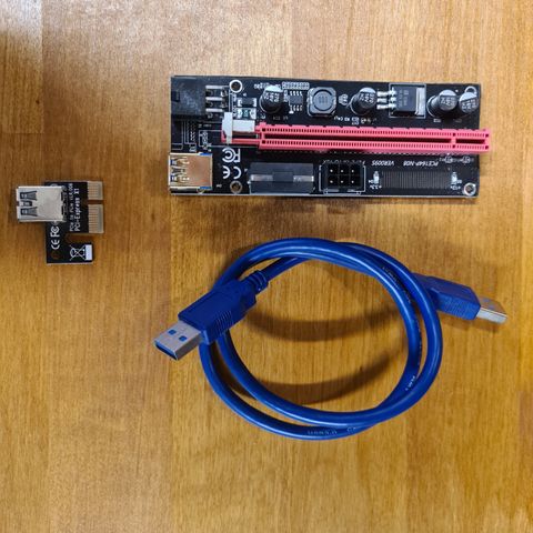 4x PCI Riser Korter v9s (Brukt)