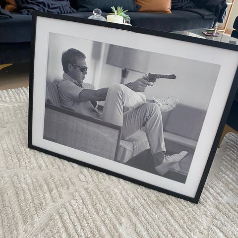 Steve McQueen. 50*70 bilde I sort Ramme .Boligstyling