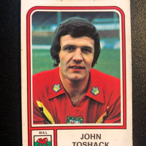 Sjeldent Fotballkort John Toshack Liverpool Wales Panini VM 1978