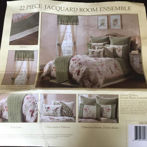 22 piece jacquard room ensemble.