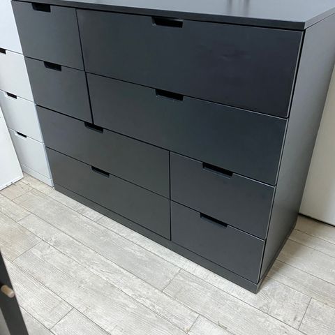 NORDLI Kommode med 8 skuffer, antrasitt120x99 cm