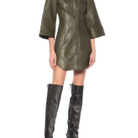 Ganni Green leather dress