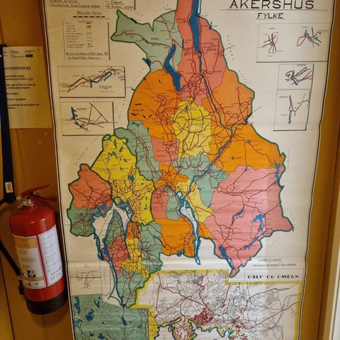 skolekart over akershus fylke fra 1967