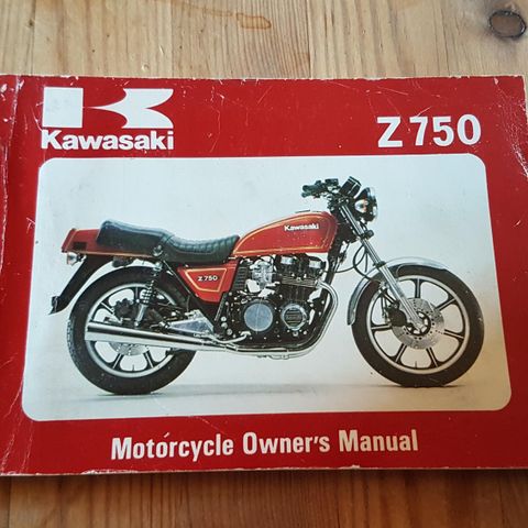 Kawasaki Z750 instruksjonsbok.