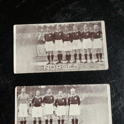 Norge landslaget fotballkort 1930 Harald Pettersen Morten Frigg Lisleby