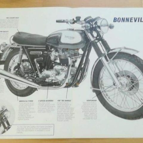 Triumph Bonnevill 750 brosjyre.
