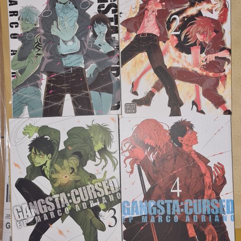 Gangsta Cursed Vol.1-4 manga serie  Kan sendes