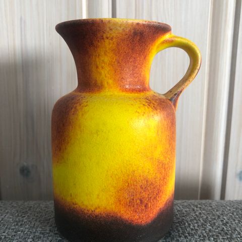 West Germany vase mugge, gul oransje brun