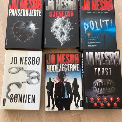 6 stykk Jo Nesbø bøker - kun 80,- for alle