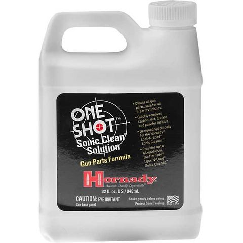 Hornady One Shot Sonic Clean Solution.