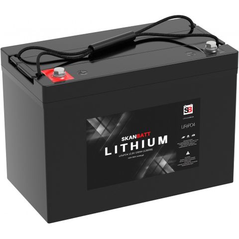 SKANBATT Lithium Batteri 12V 100AH 150A BMS - FRI FRAKT - NORGES BESTE PRIS