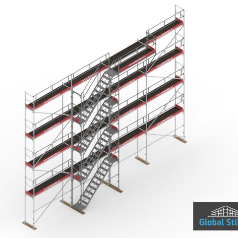 Stillas trapp- trappeoppgang- Utvendig trappeoppgang- trappetårn- Salg - Leasing