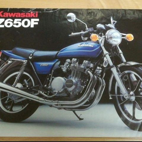 Kawasaki Z650F brosjyre.