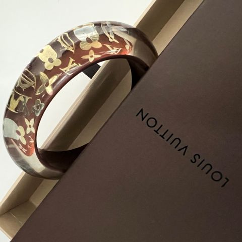 LV Monogram Logo Inclusion resin Bangle armring