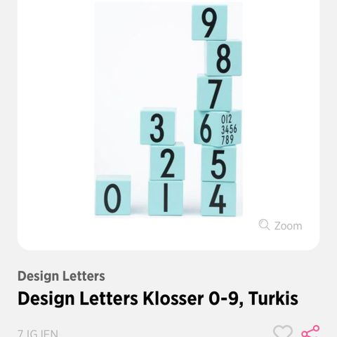 Design Letters treklosser turkis (ubrukt)