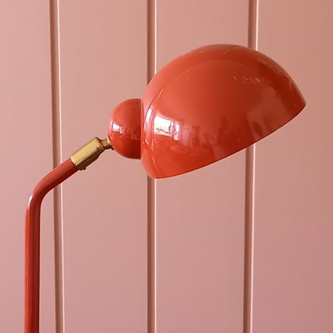 Stålampe - Vintage - Rød!