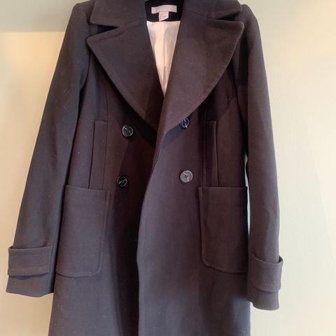 Sort kåpe trenchcoat Small