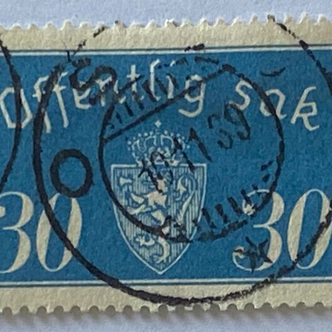 Norge 1933 Off. sak I Offset T16 Stemplet