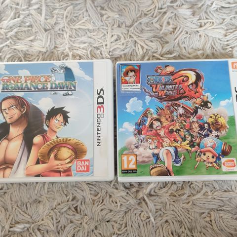 2 One Piece 3DS-spill selges (3DS, komplett)