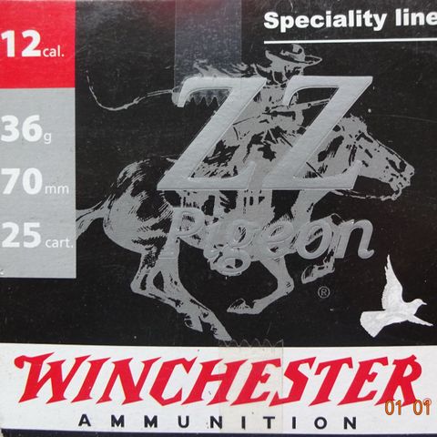 Winchester ZZ Pigeon 12-70 36g 12/70 #4  Bly ammunisjonSelges