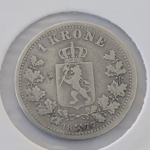 1 Krone 1877 Norge. Selges kr 500