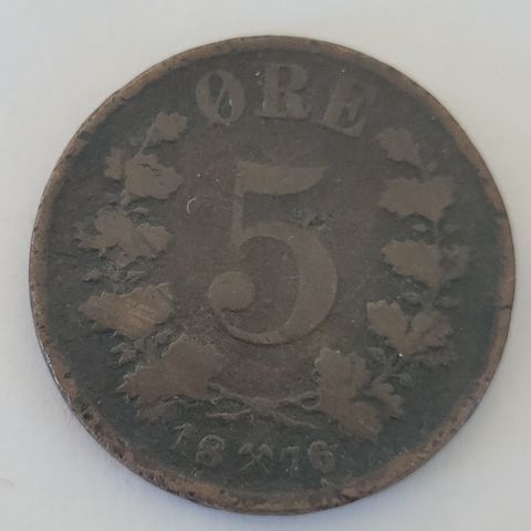 5 øre 1876 Norge