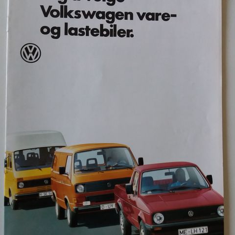 1984/85 VW vare og lastebil -brosjyre.