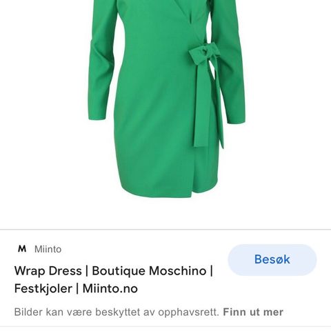 Helt ny boutique moschino kjole, grønn