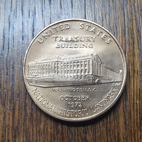 Exonumia Medal - United States Treasury Building (1972) Pollett/Token