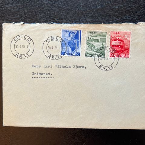 Fdc Jernbanejubileum 1954