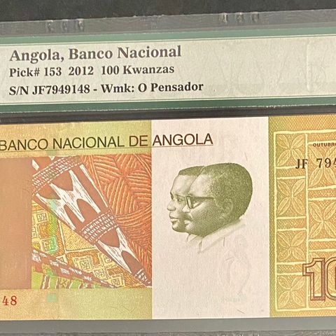 ANGOLA--GRADERT AV PMG.EPQ 66. 2012 100 KWANZAS. P-153.