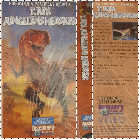 VINTAGE/RETRO VHS "T.REX JUNGELENS HERSKER/VIDEOSERIEN FORTIDENS KJEMPER"