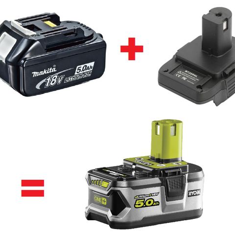 Bruk Makita batteri til/på Ryobi maskin! Adapter / Batteriadapter