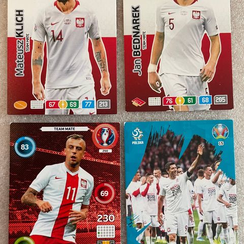 ⚽️🇵🇱Polen (4 fotballkort)🇵🇱⚽️