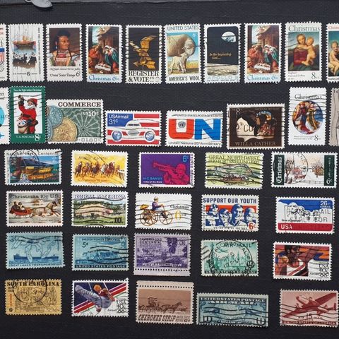 USA. 50 forskjellige frimerker.