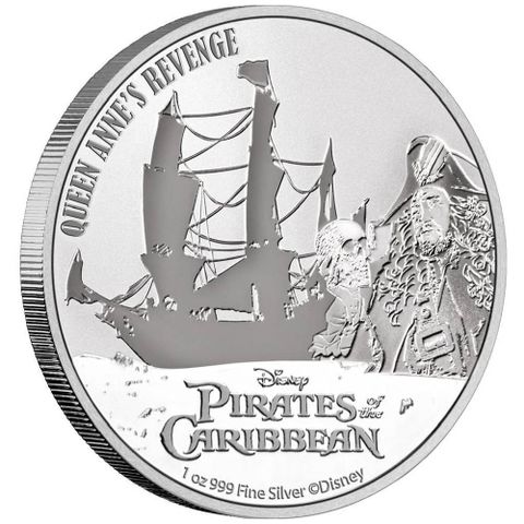 Niue 2022 QUEEN ANNE'S REVENGE™ - 1 OZ  SØLV PIRATES OF THE CARIBBEAN™