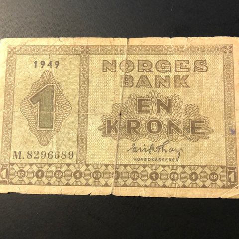 1 krone seddel 1949, serie ( 263 Q)